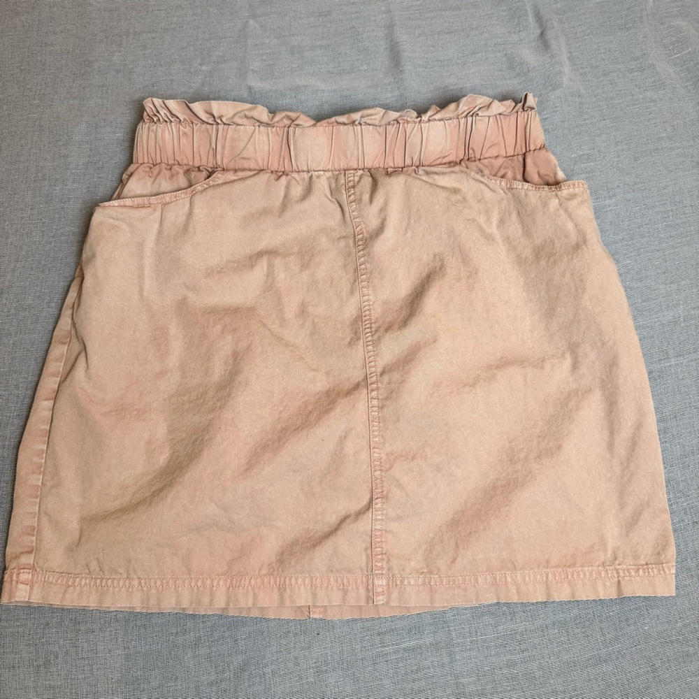 100% Cotton Skirt with Pockets and Ruffle Waist Size M Boho Festival Cottagecore
